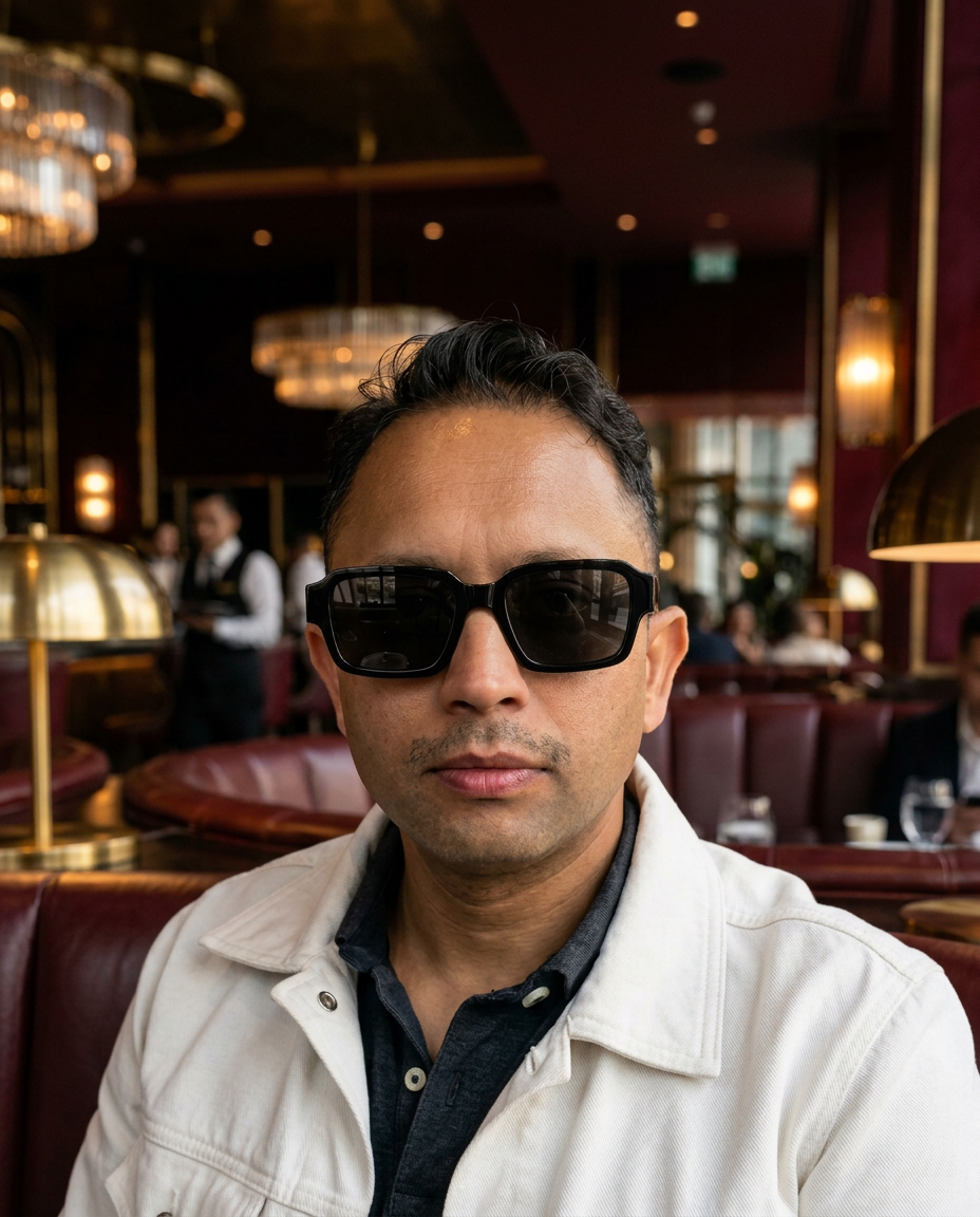Rajesh — Chef & Front Service at Karma Restaurant, in sunglasses